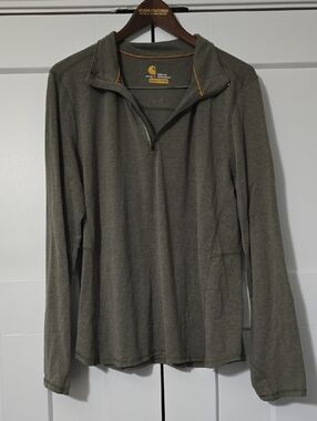 Carhartt Womens Olive Green Half-Zip Lightweight Force Pullover